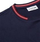 Lacoste - Stripe-Trimmed Pima Cotton-Jersey T-Shirt - Blue