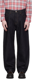 COOR Navy Washed Baggy Fit Jeans