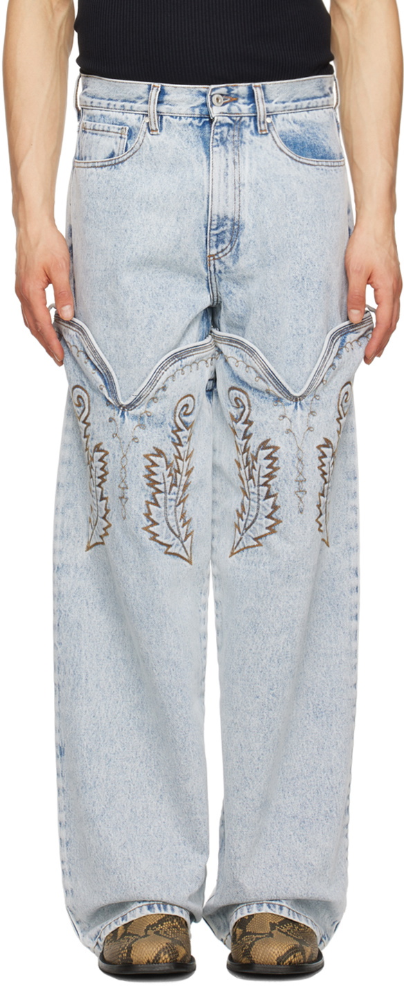 Y/Project Blue Classic Cowboy Cuff Jeans