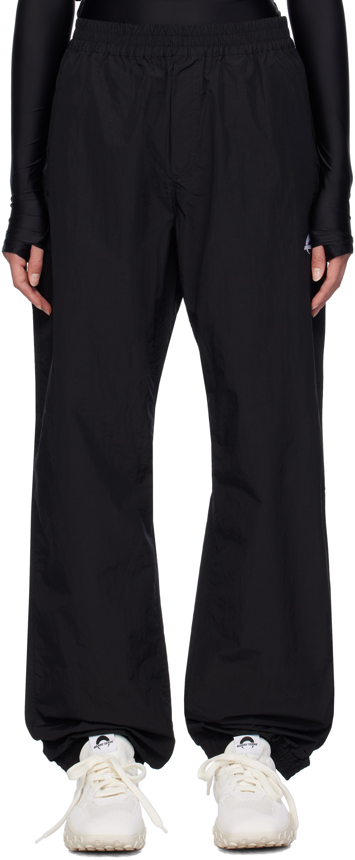 Marine Serre Black 'MS Sport' Nylon Track Pants