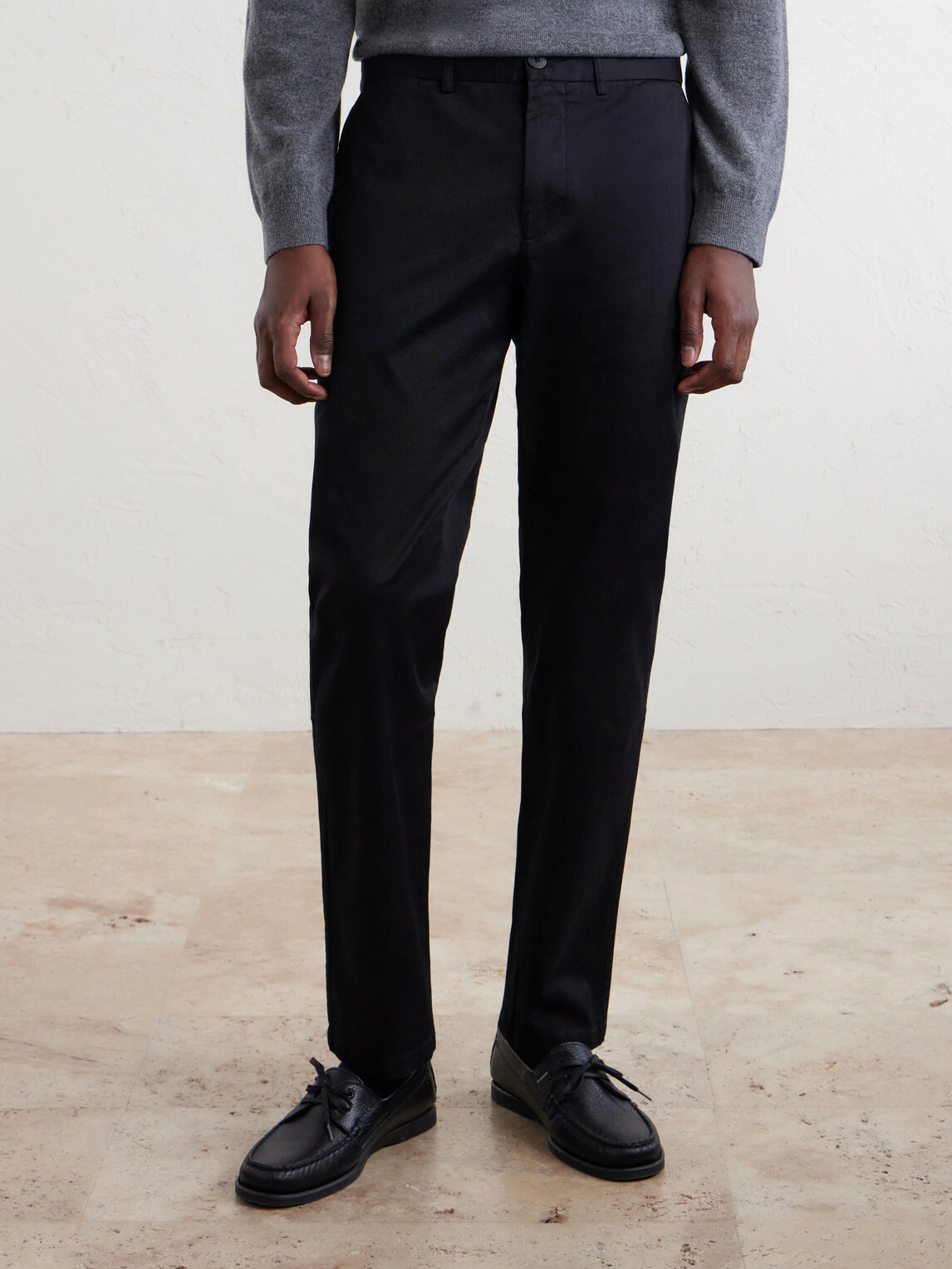 Onia - Straight-Leg Cotton-Blend Trousers - Black