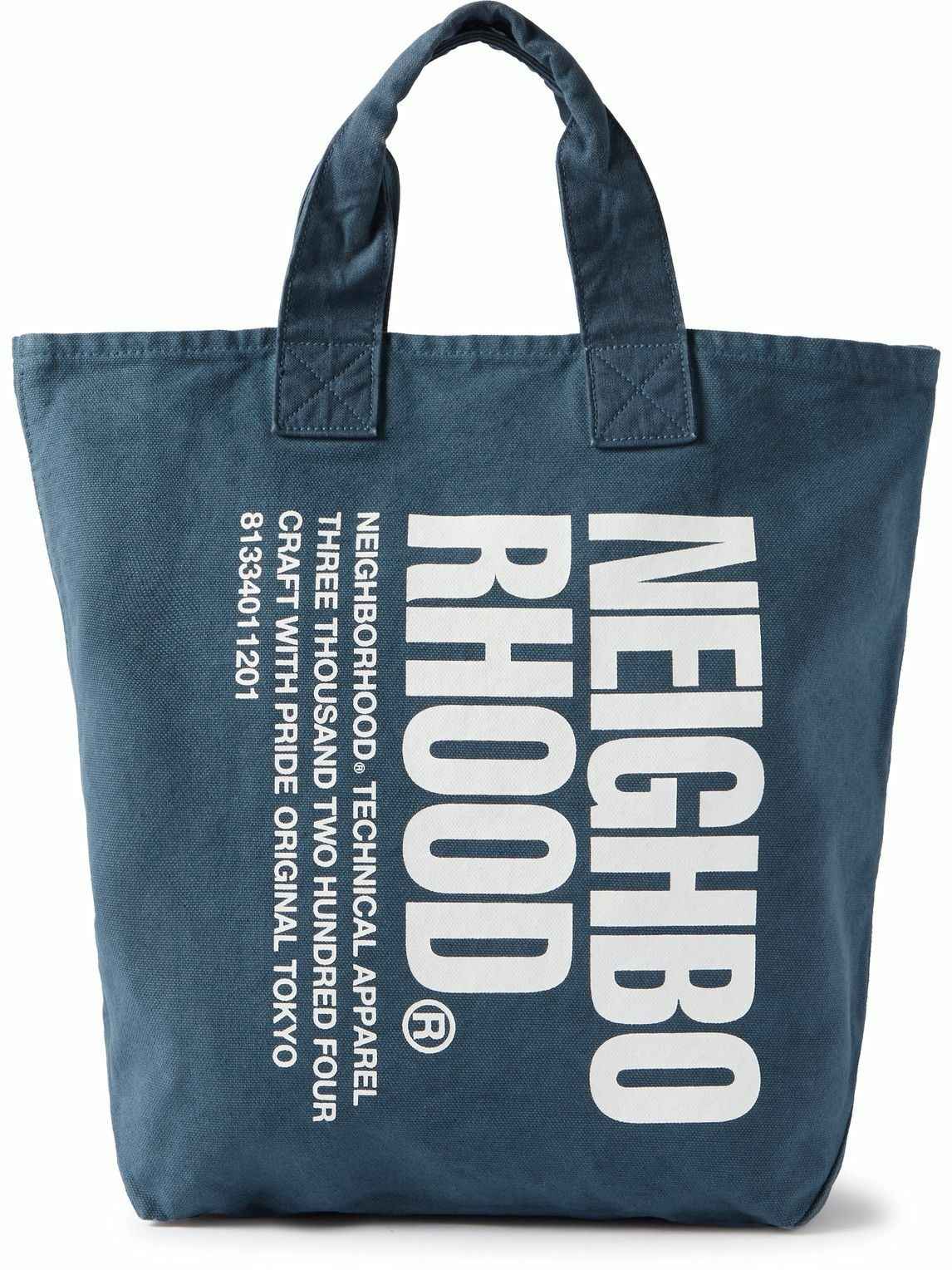 Neighborhood - Logo-Print Garment-Dyed Cotton-Canvas Tote Bag