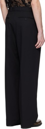 CMMN SWDN Black Omari Double Pleated Trousers