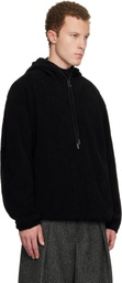 WOOYOUNGMI Black Ribbed Hoodie
