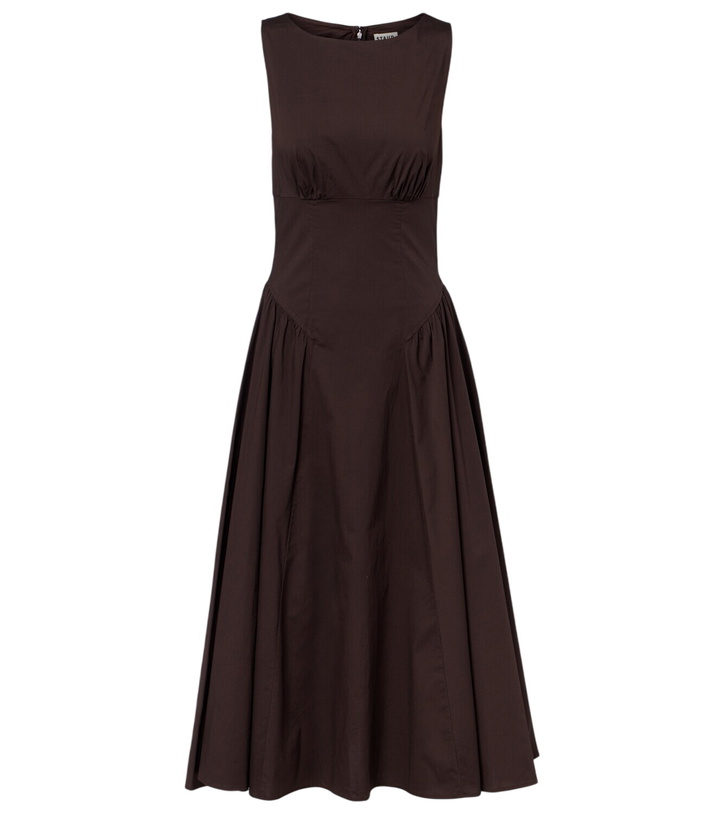 Photo: Staud Gwen cotton poplin midi dress