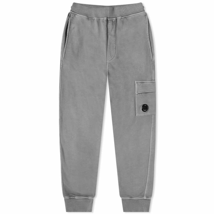 Photo: C.P. Company Men's Garment Dyed Lens Pocket Sweat Pant in Titanium