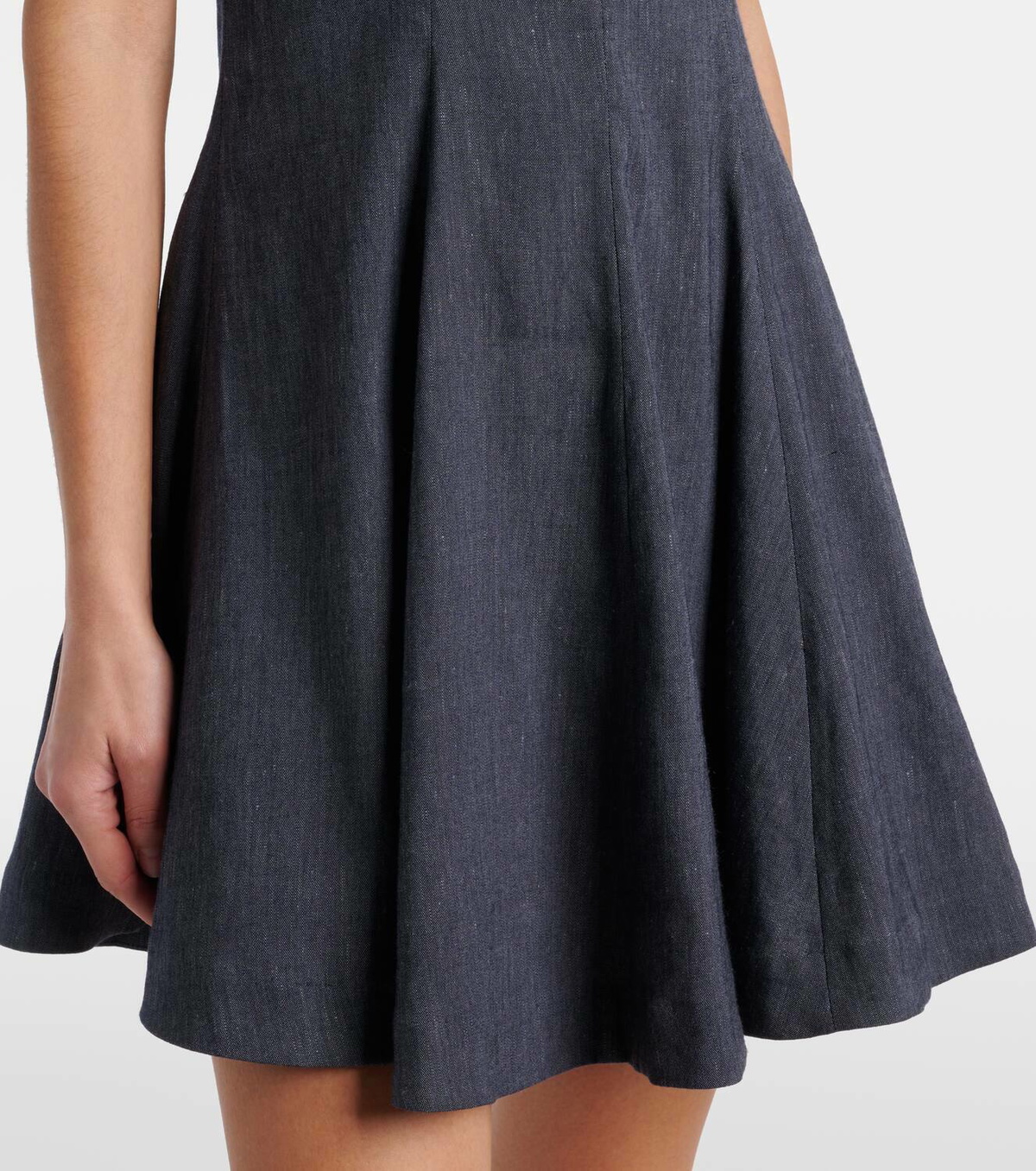 Staud Leone linen-blend denim minidress