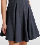 Staud Leone linen-blend denim minidress
