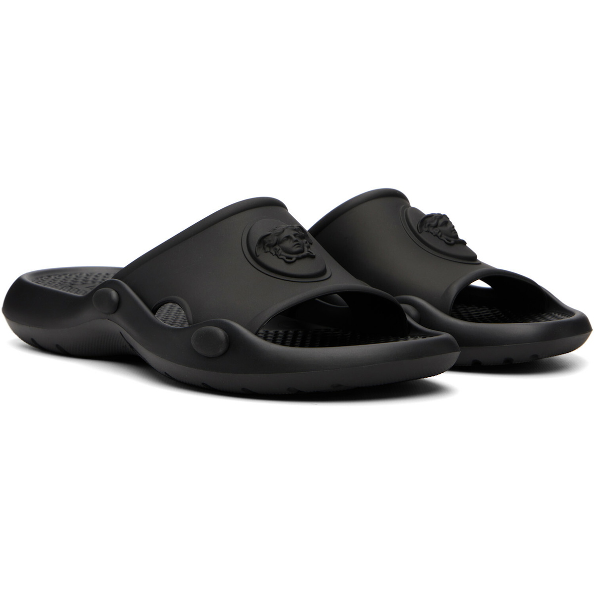 Versace Black Medusa Rubber Slides