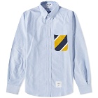 Thom Browne Men's Tie Silk Pocket Button Down Shirt in Light Blue
