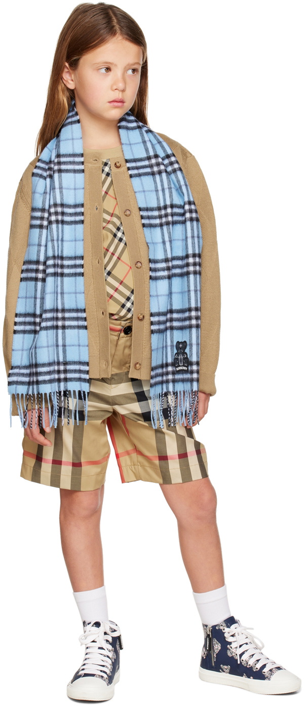 Burberry Kids Beige Check Shorts Burberry