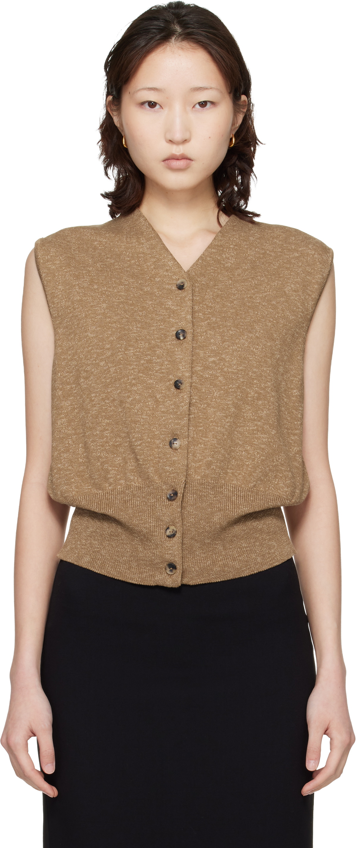 Cordera Khaki Flecked Cotton Waistcoat
