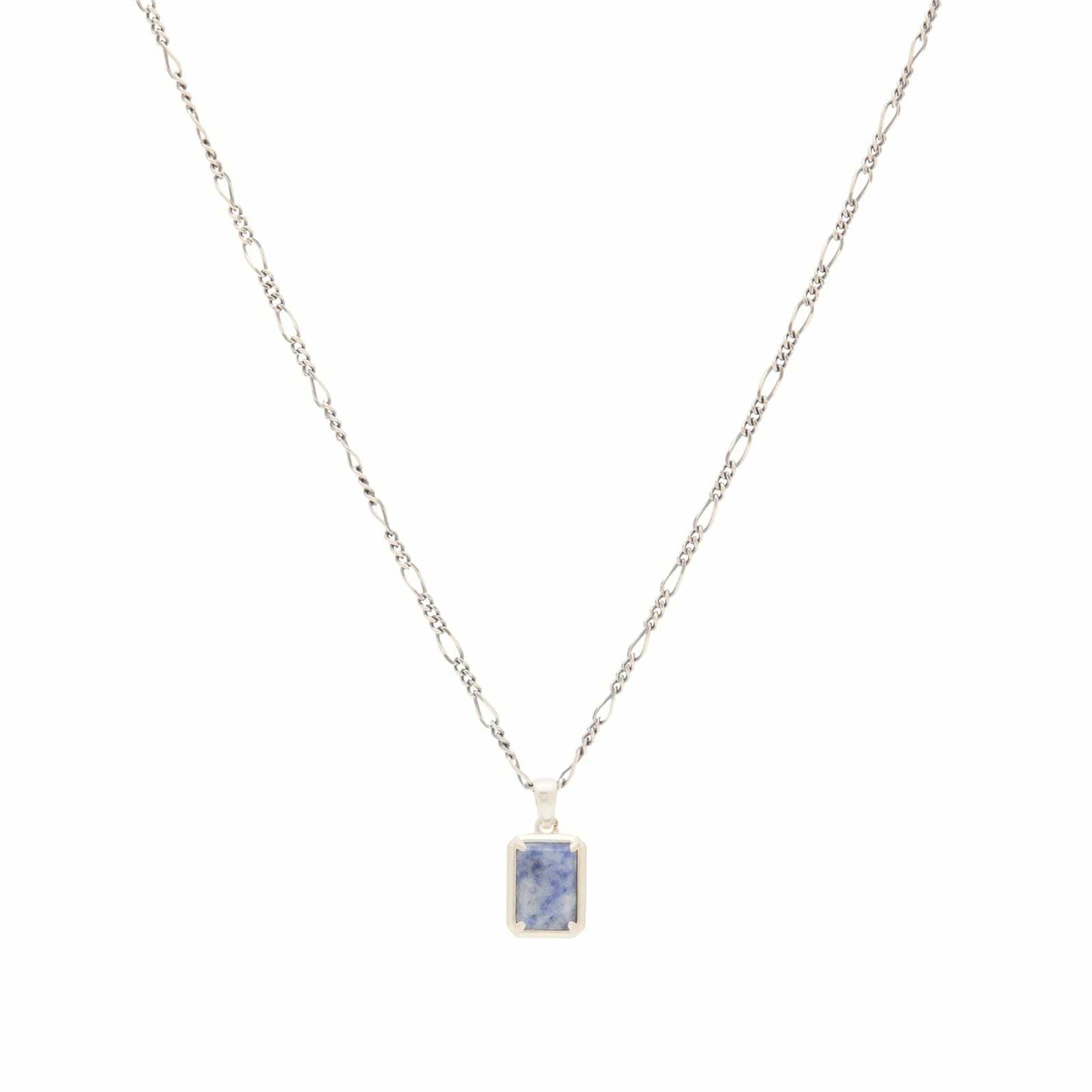 Serge DeNimes Men's Blue Jasper Necklace in Silver 