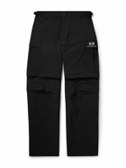 Balenciaga - Wide-Leg Logo-Embroidered Ripstop Cargo Trousers - Black