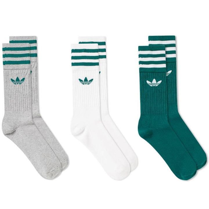 Photo: Adidas Solid Crew Sock - 3 Pack
