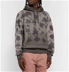 Stüssy - Logo-Embroidered Tie-Dyed Fleece-Back Cotton-Jersey Hoodie - Gray