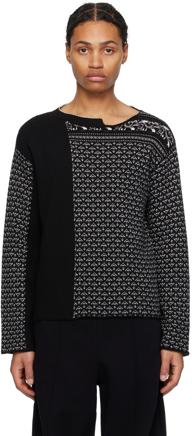 MM6 Maison Margiela Black Jacquard Sweater MM6 Maison Margiela