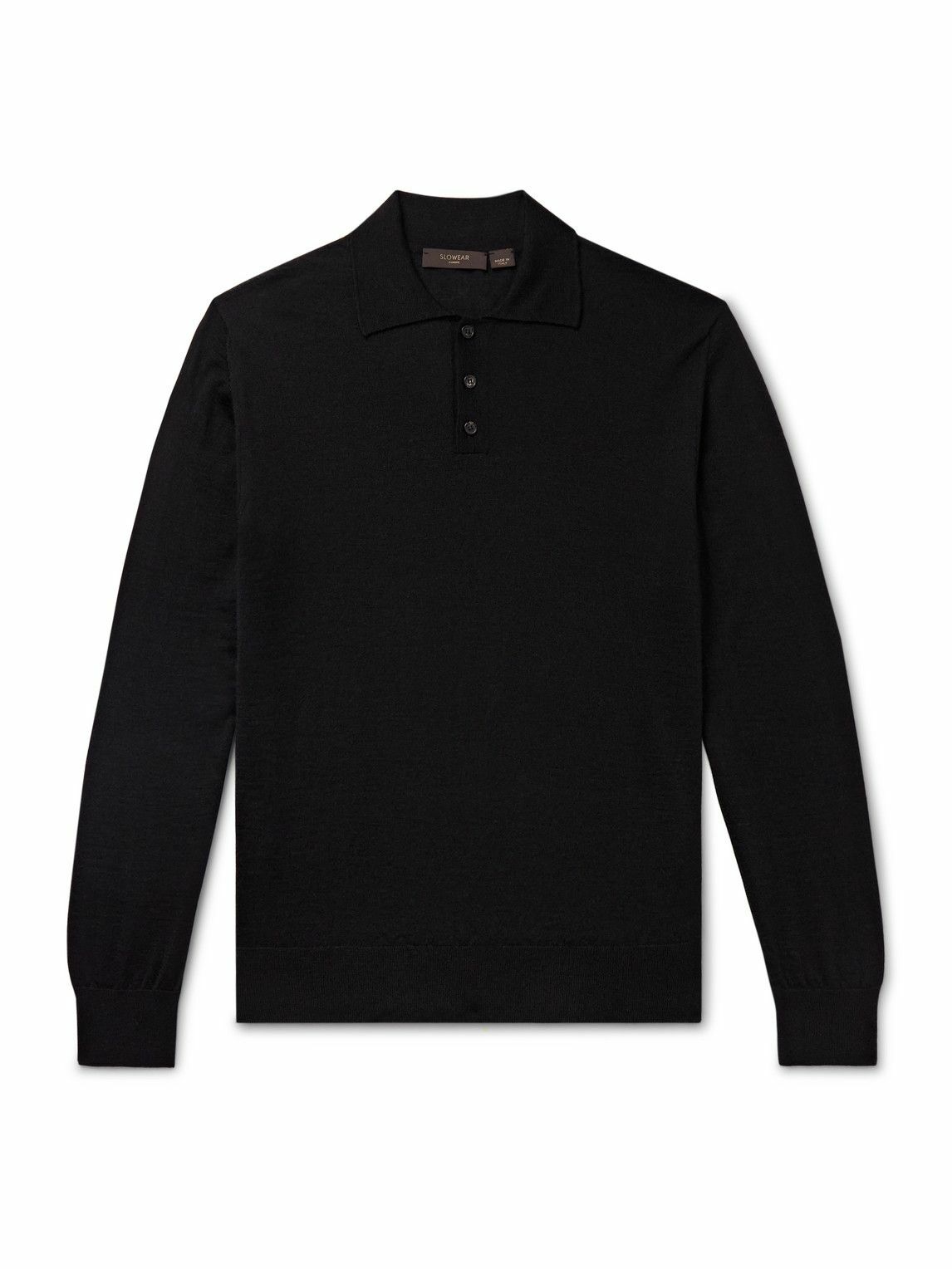 Incotex - Incotex Zanone Slim-Fit Cashmere and Silk-Blend Polo Shirt - Black