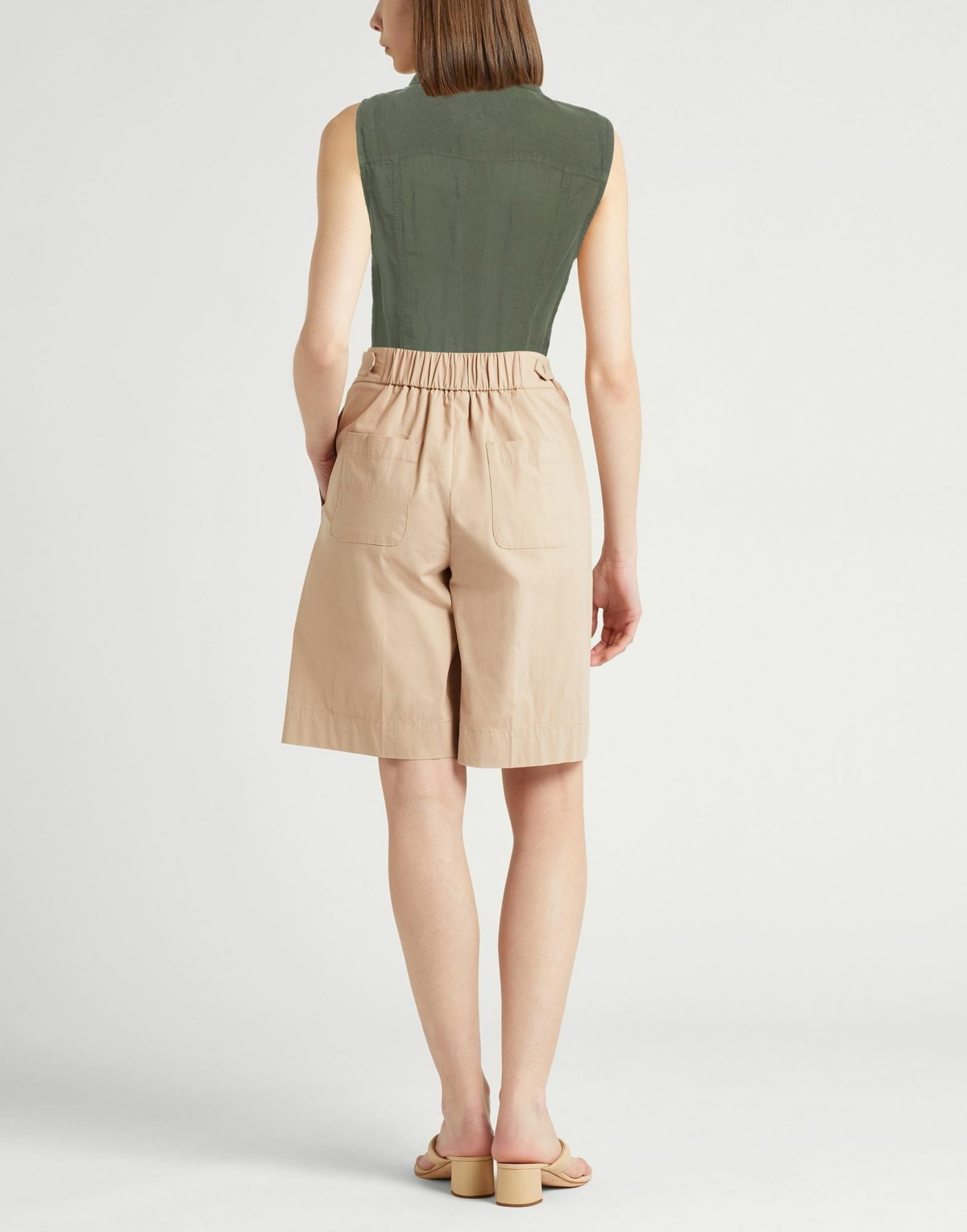 120% Lino Womens Shirt Military in Green
