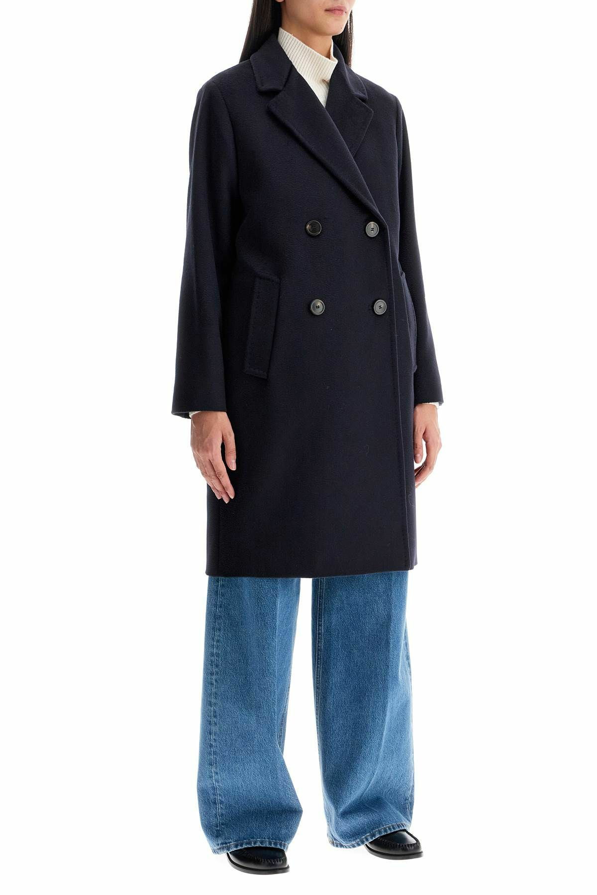 ジャケット Max Mara Blue double-breasted wool coat MAX MARA S DOUBLE BREASTED WOOL CABAN Woman Blue