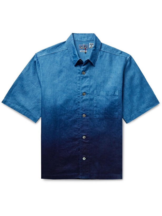 Photo: BLUE BLUE JAPAN - Dégradé Linen Shirt - Blue