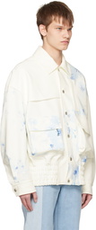 Feng Chen Wang White & Blue Printing Jacket