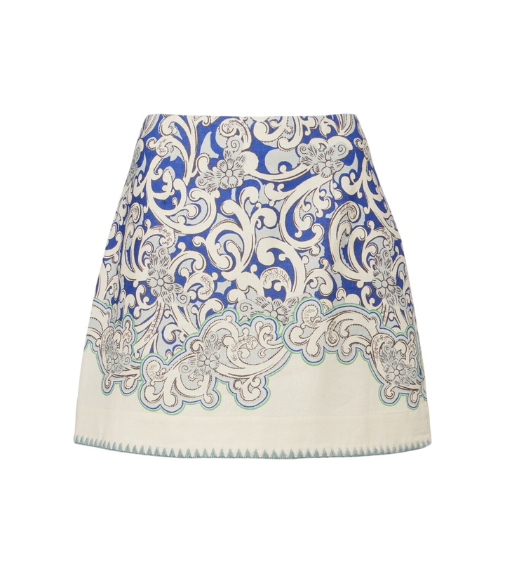 Photo: Alémais Printed linen and cotton miniskirt