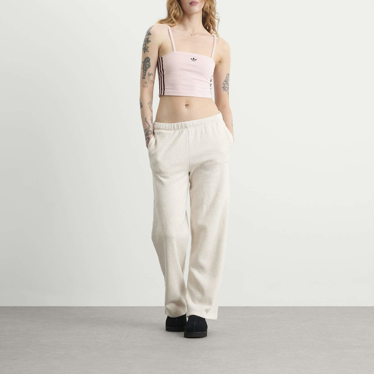 Adidas Women's Terry Towel Tank Top in Sandy Pink