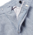 NN07 - Glasgow Slim-Fit Pinstriped Woven Drawstring Trousers - Men - Blue