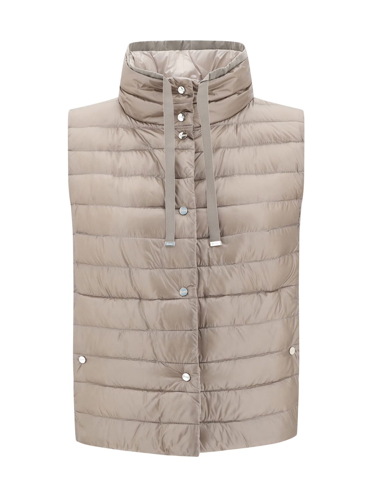 Herno Tan Quilted Faux-Fur Down Vest Herno