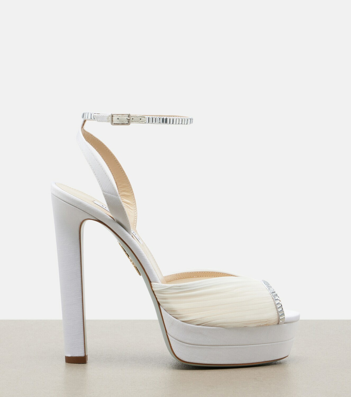 Aquazzura Bridal Be Mine embellished platform sandals