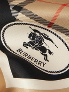 Burberry - Logo-Print Checked Silk-Twill Scarf