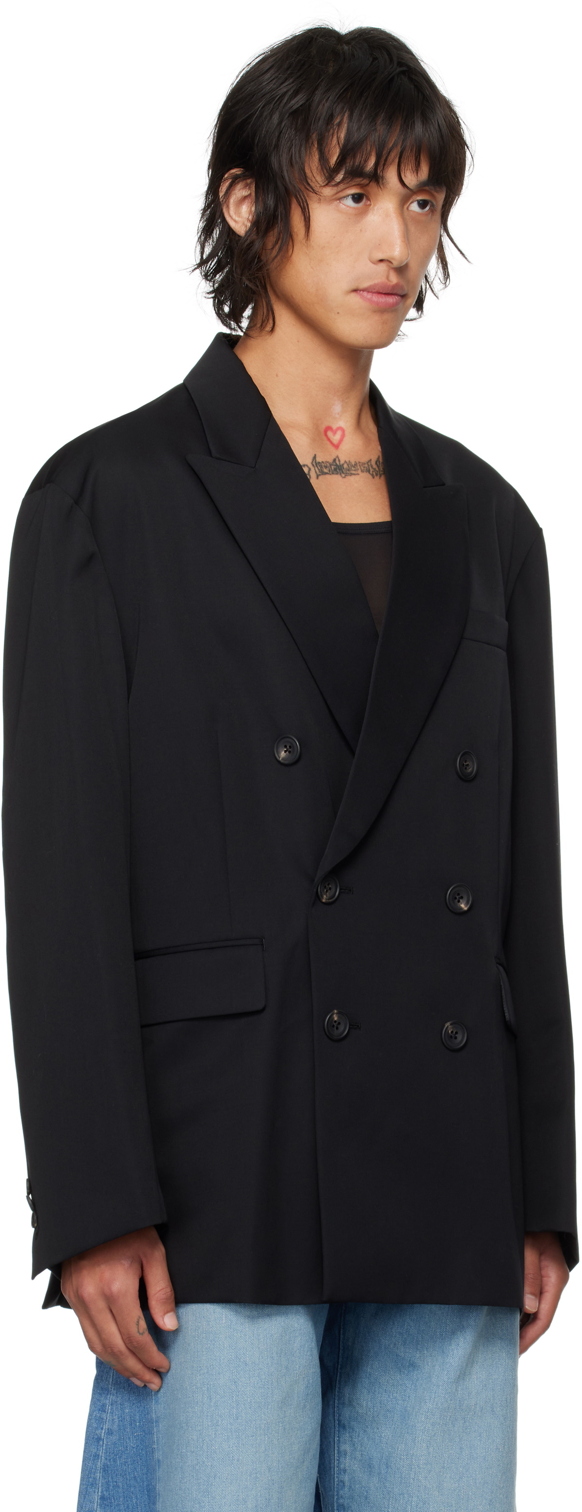 stein Black Oversized Double Breasted Blazer Steinhausen