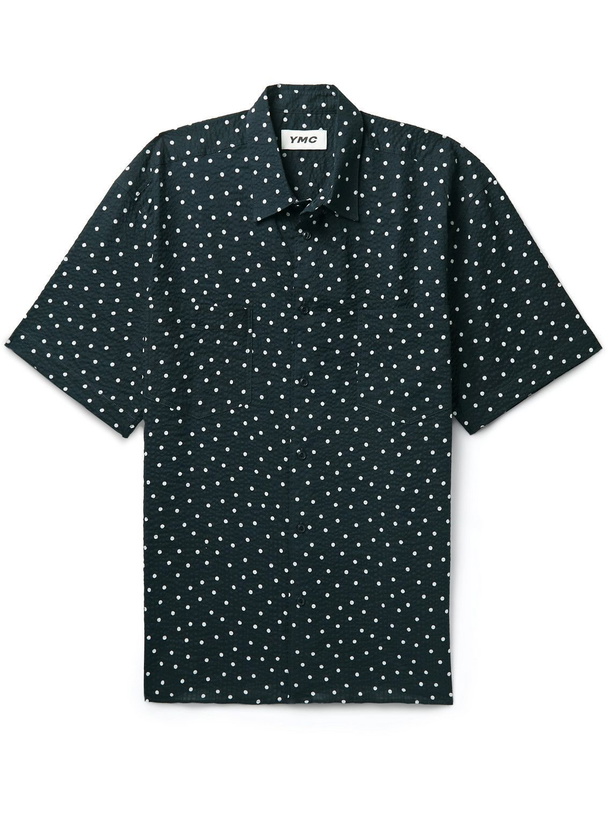 Photo: YMC - Mitchum Polka-Dot Cotton-Seersucker Shirt - Blue