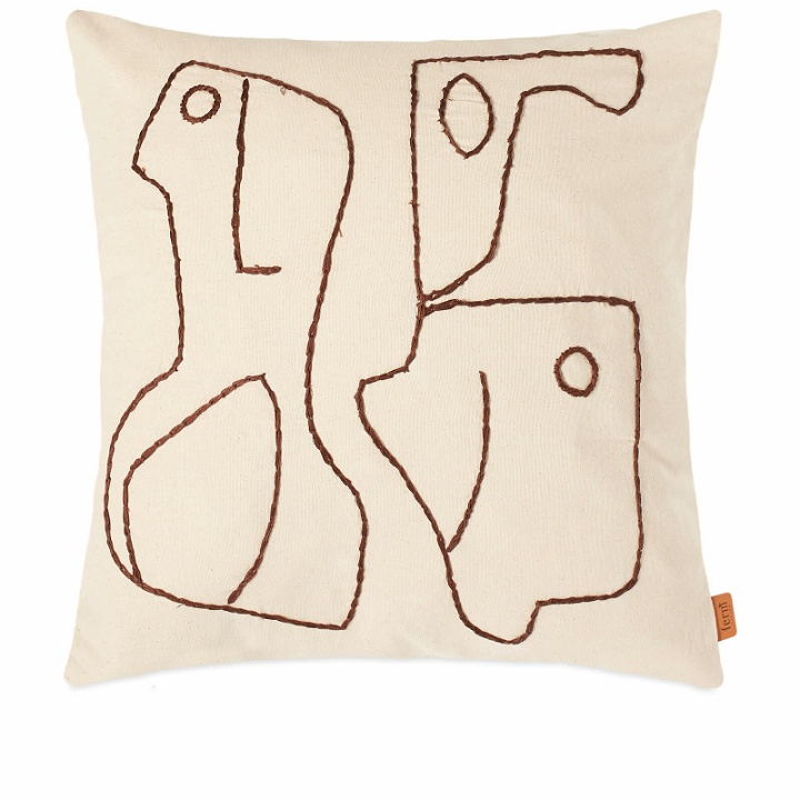 Photo: Ferm Living Figure Cushion in Off-White/Coffee