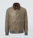 Brunello Cucinelli Shearling-lined leather blouson jacket