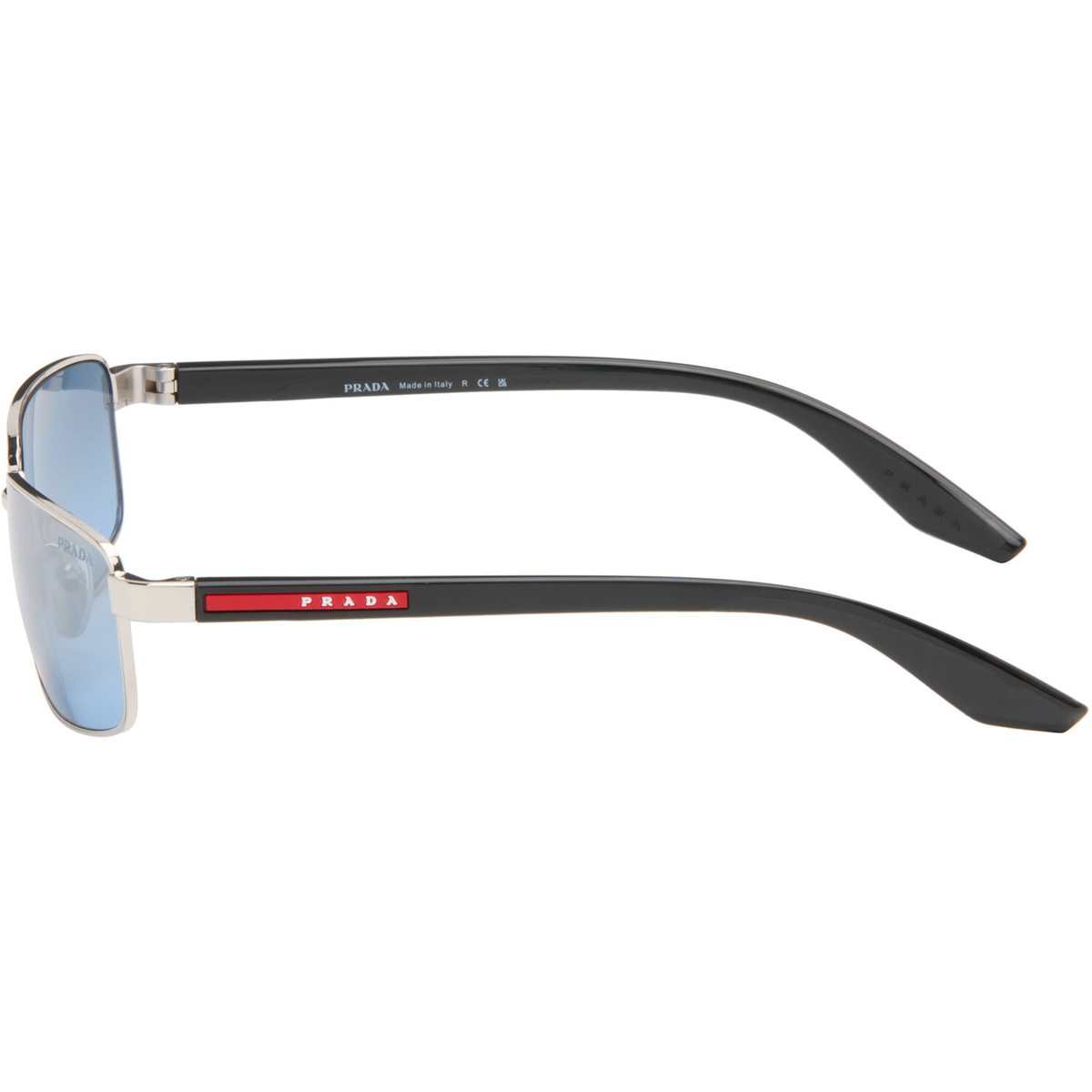 Prada Eyewear Silver Linea Rossa Sunglasses