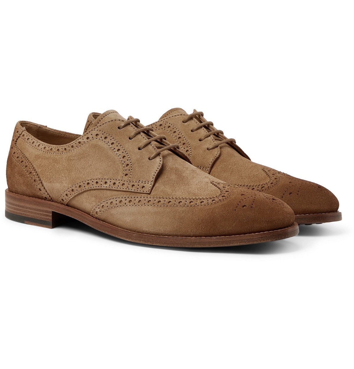 Photo: Tod's - Gommino Burnished-Suede Brogues - Brown