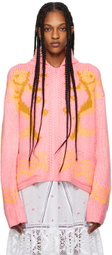 Anna Sui Pink & Orange Seashore Cardigan