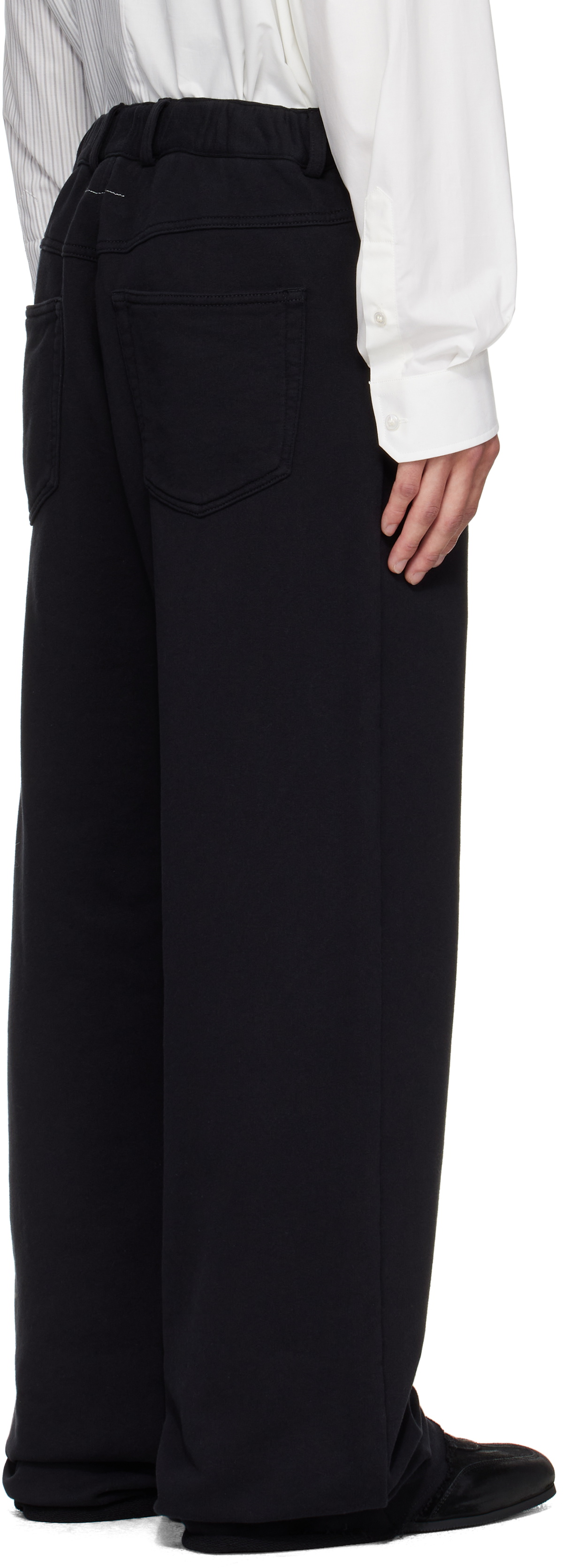 MM6 Maison Margiela Black Cotton Sweatpant Trousers MM6
