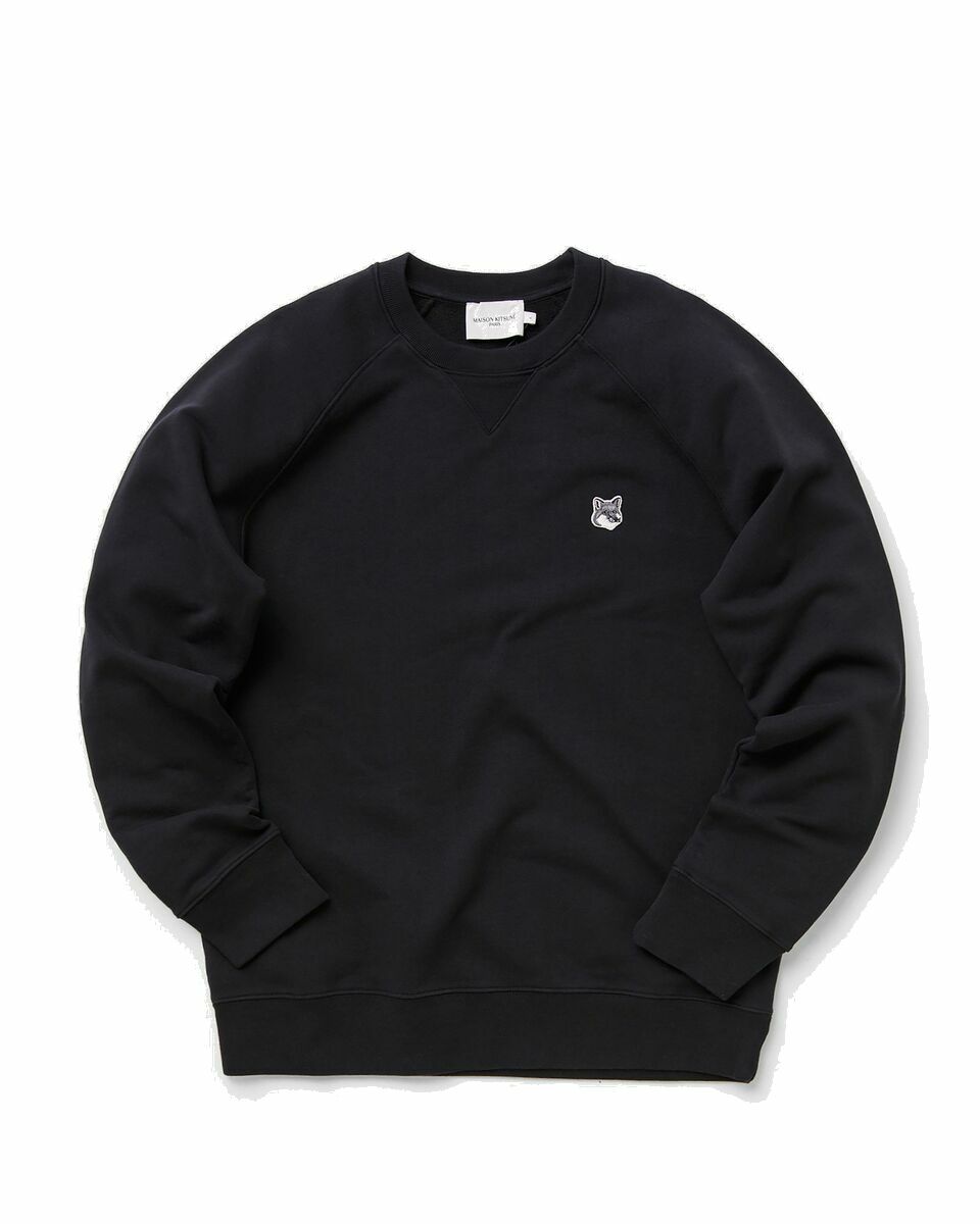 Photo: Maison Kitsune Grey Fox Head Patch Classic Sweatshirt Black - Mens - Sweatshirts