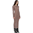 Rick Owens Purple Tower Rib LS Midi Dress