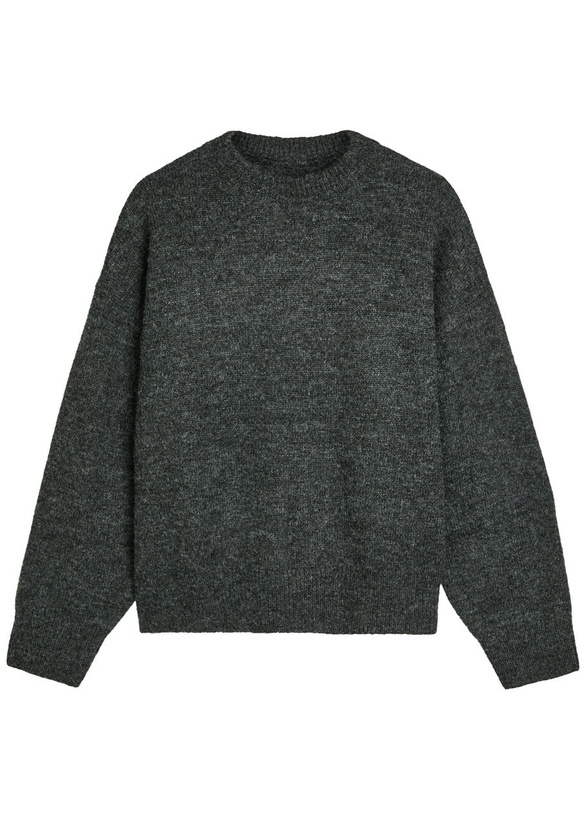 Photo: Mki Miyuki Zoku Logo-embroidered Brushed Knit Jumper Charcoal