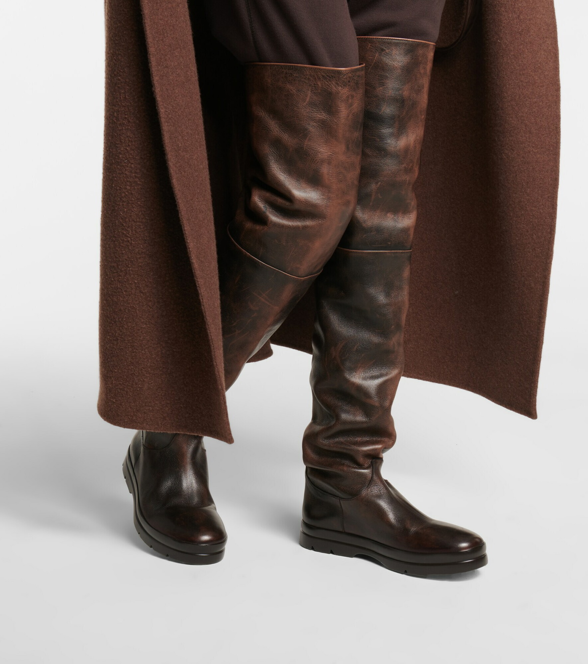 The Row - Billie leather over-the-knee boots