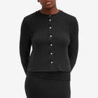 DONNI. Women's Sweater Rib Cardigan in Jet