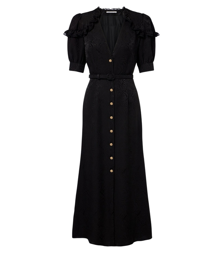 Photo: Alessandra Rich Belted silk jacquard midi dress