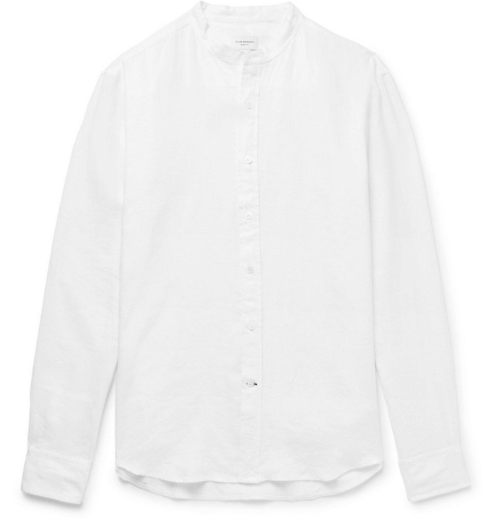 Photo: Club Monaco - Slim-Fit Grandad-Collar Linen Shirt - White