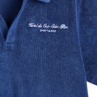 Sporty & Rich Hotel du Cap Cursive Terry Polo in Indigo White