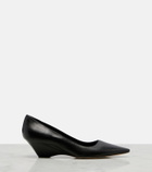 The Row Liisa leather wedges