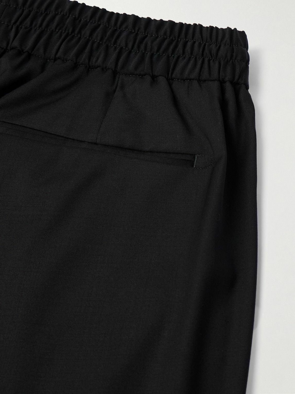 Brioni - Asolo Straight-Leg Pleated Wool-Blend Drawstring Trousers - Black